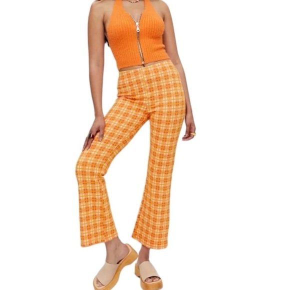 Urban Outfitters Plaid Flare Pants - Picture 1 of 12